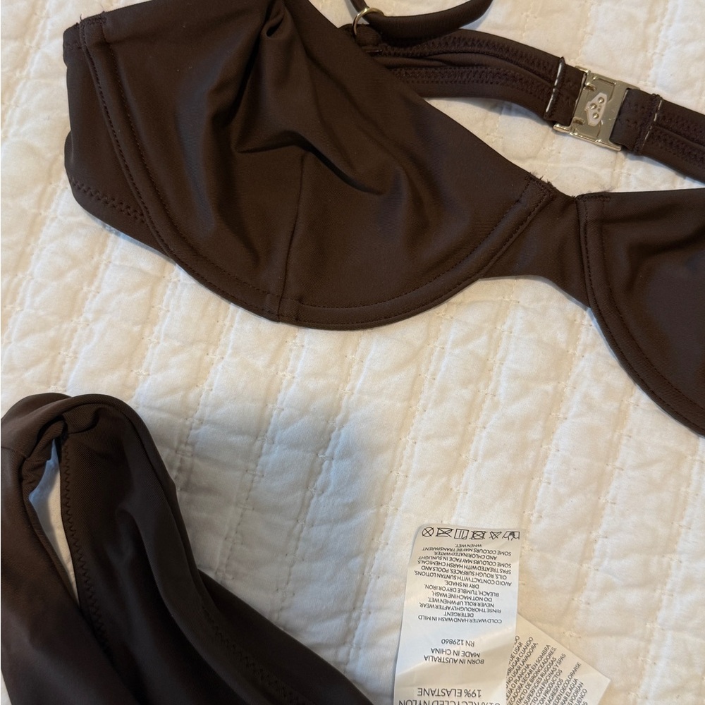 Rhythm Dark Brown Two-Piece Bikini Set - M - Picture 2 of 12